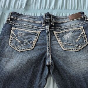 BKE Dark Blue Denim Jeans with Brown Patch